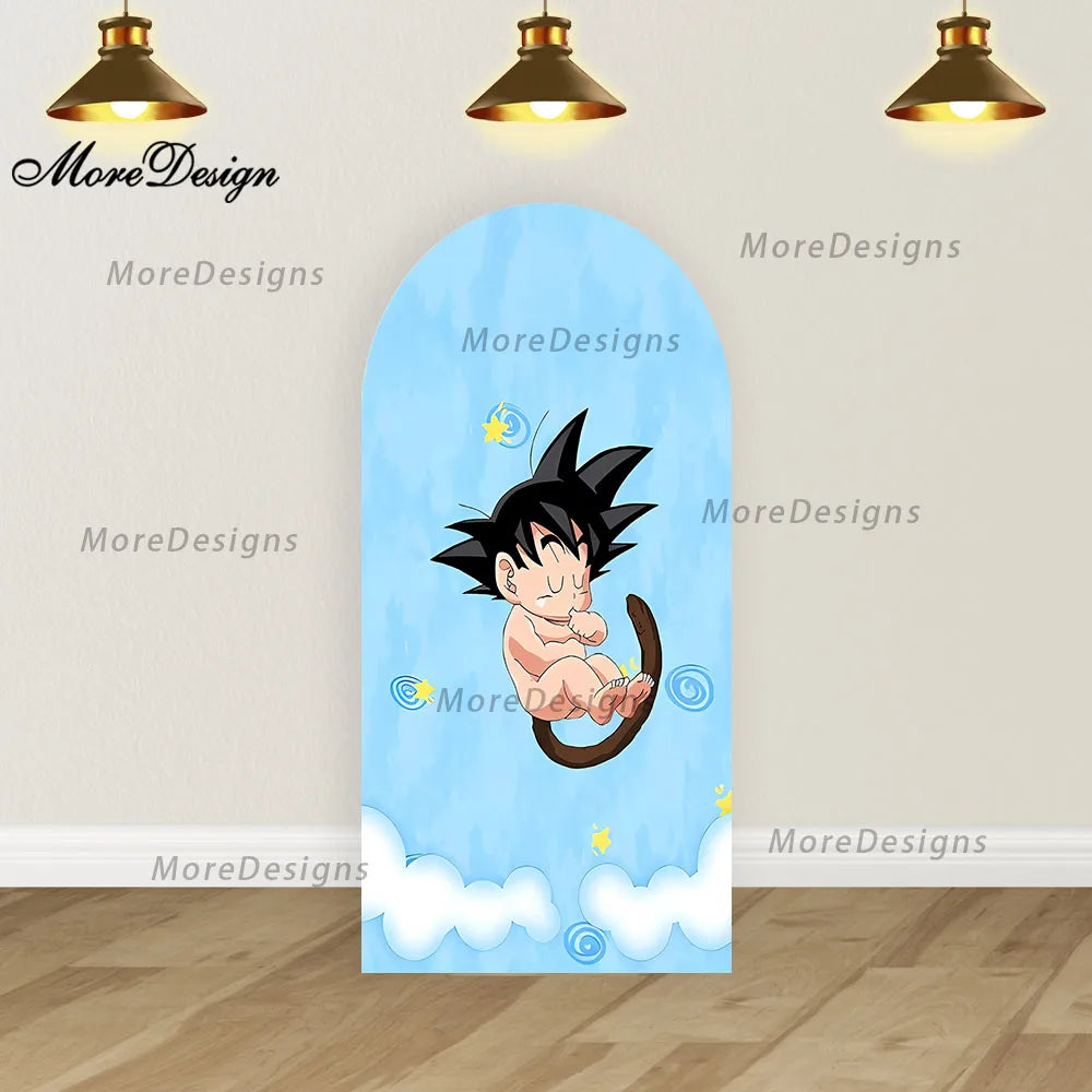 Oh Baby Goku Arch Backdrop – Blue Dragon Ball Baby Shower Decoration - Image 6