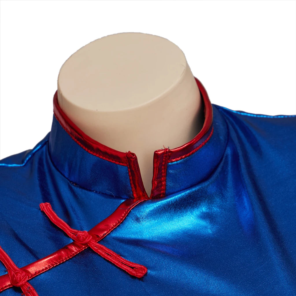 Chichi Cosplay Costume – Sexy High-Slit Blue Cheongsam Dress for Women - Image 6