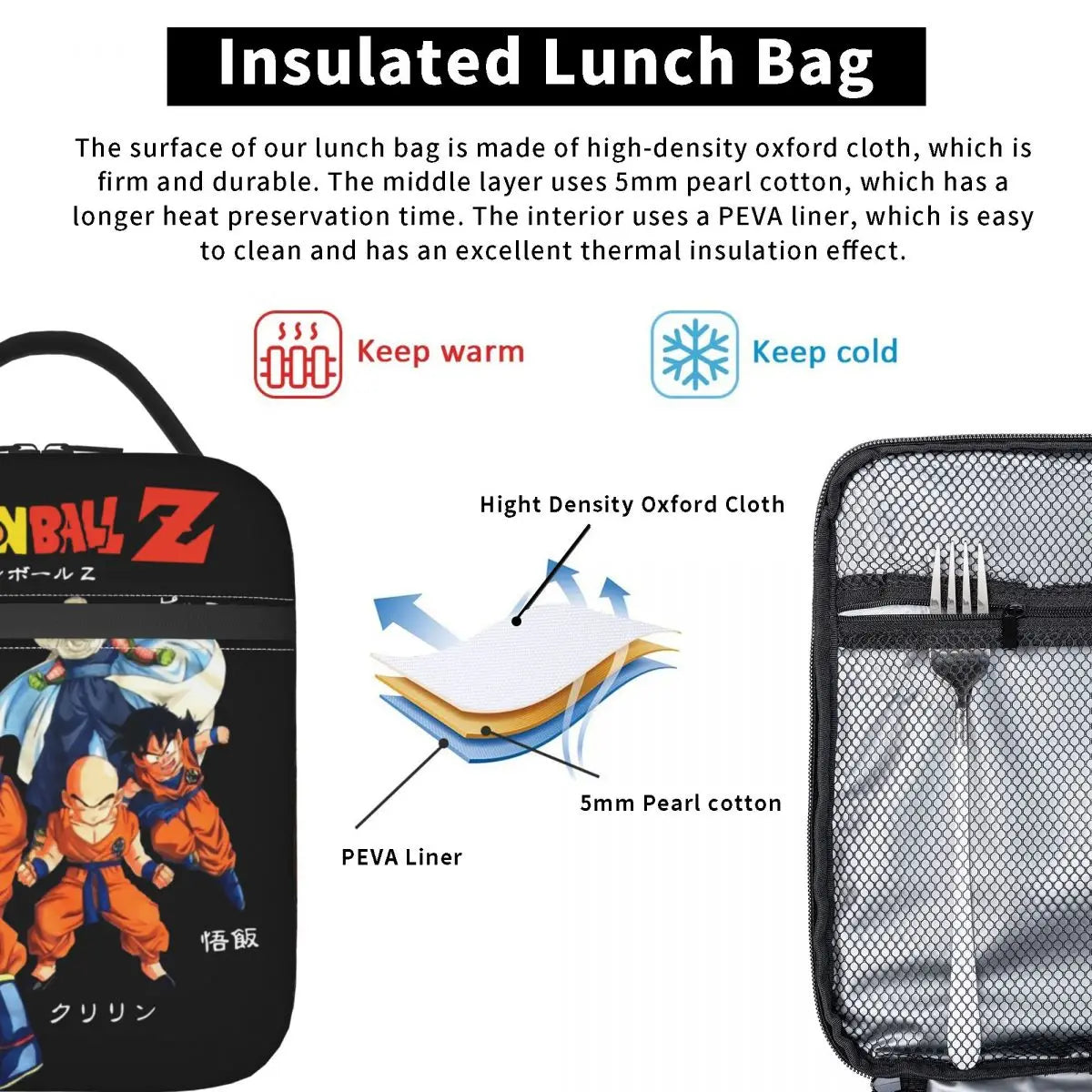 Vintage Dragon Ball Z Insulated Lunch Bags Thermal Bag - Image 5